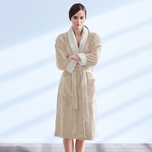 Doubleface Bademantel mit Schalkragen, LOOKS by Wolfgang Joop "Made in Green"