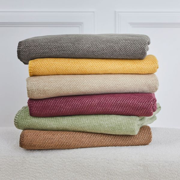 Baumwolldecke Uni Struktur Charlotte GOTS