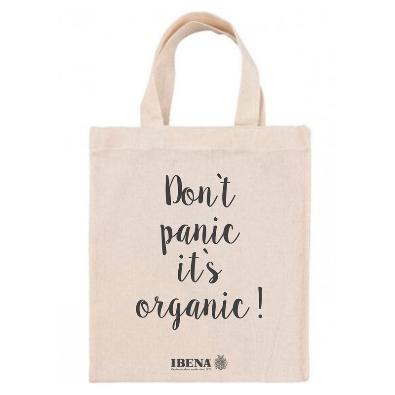 IBENA Baumwolltasche "Don't panic - it's organic" GOTS