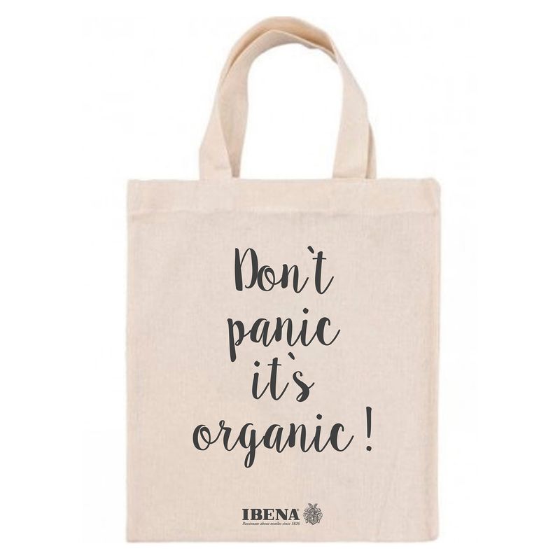 IBENA Baumwolltasche "Don't panic - it's organic" GOTS