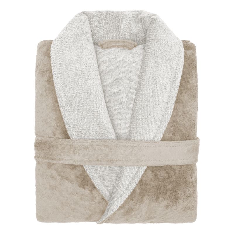 Doubleface Bademantel mit Schalkragen, LOOKS by Wolfgang Joop "Made in Green" beige