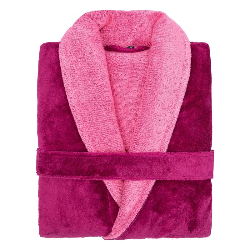 Doubleface Bademantel mit Schalkragen, LOOKS by Wolfgang Joop "Made in Green" purple