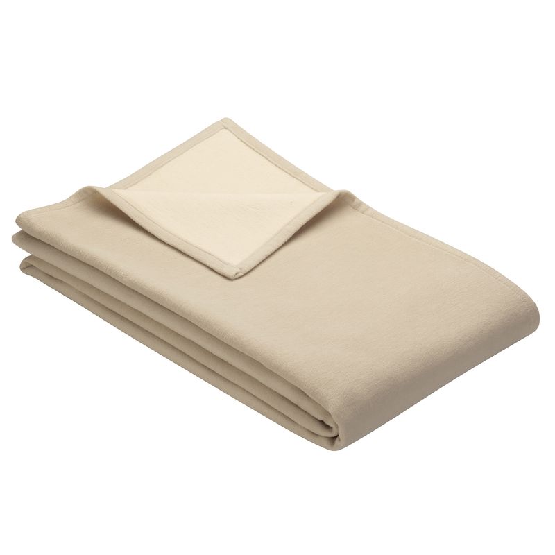 Baumwolldecke Uni Stockholm GOTS creme/wollweiß