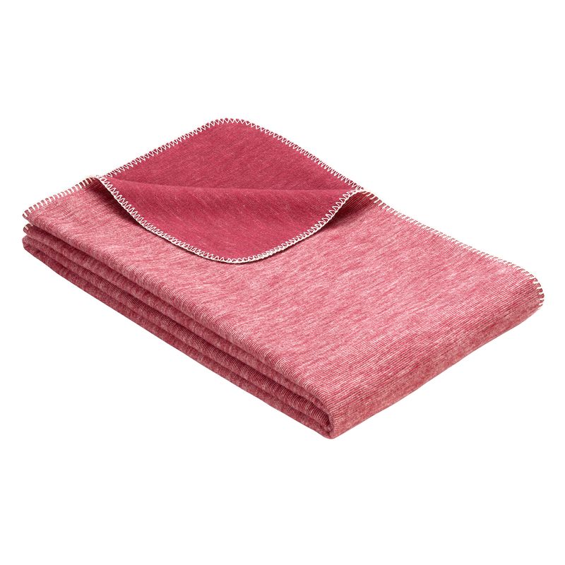 Baumwolldecke Lausanne GOTS rot