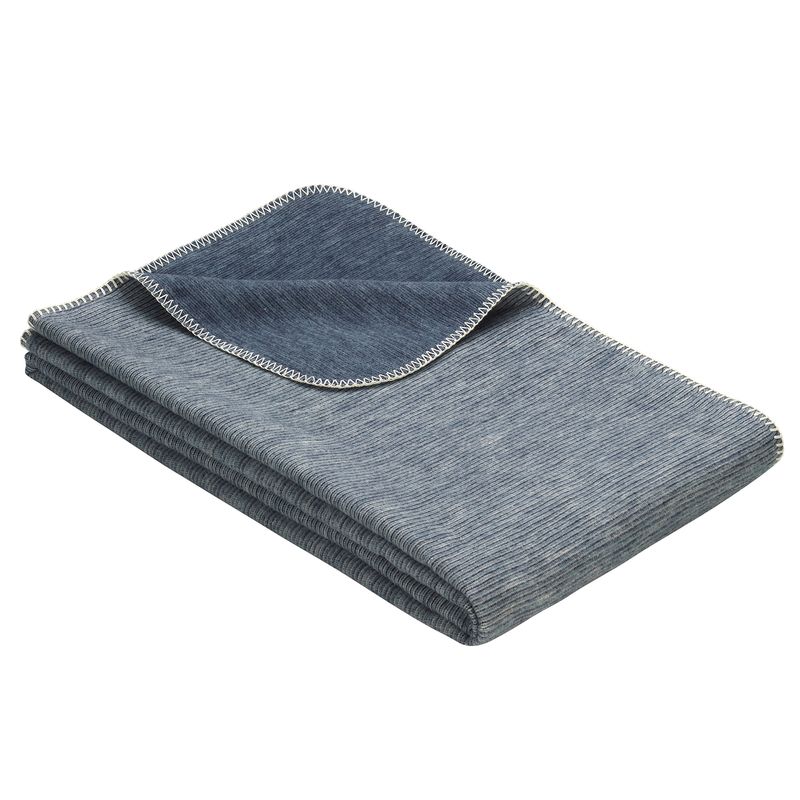 Baumwolldecke Lausanne GOTS blau