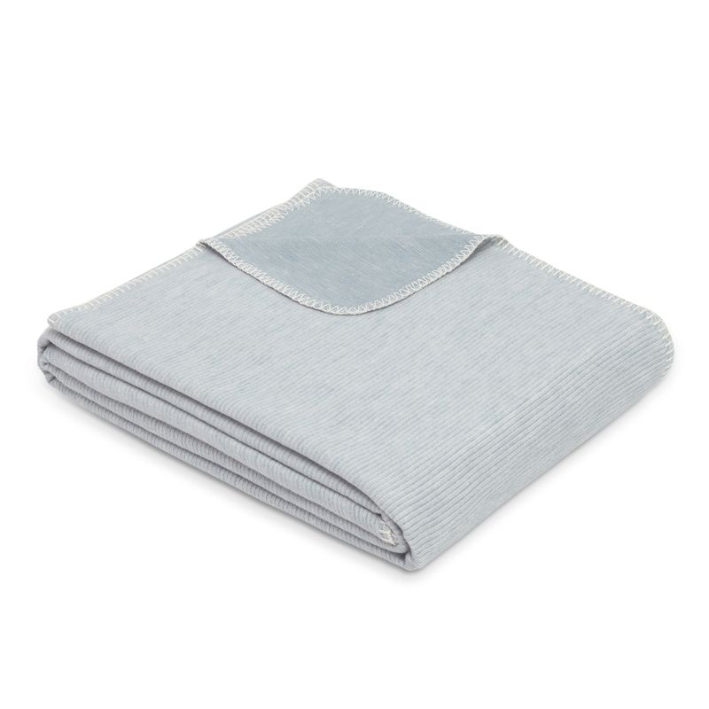 Baumwolldecke Lausanne GOTS lagune