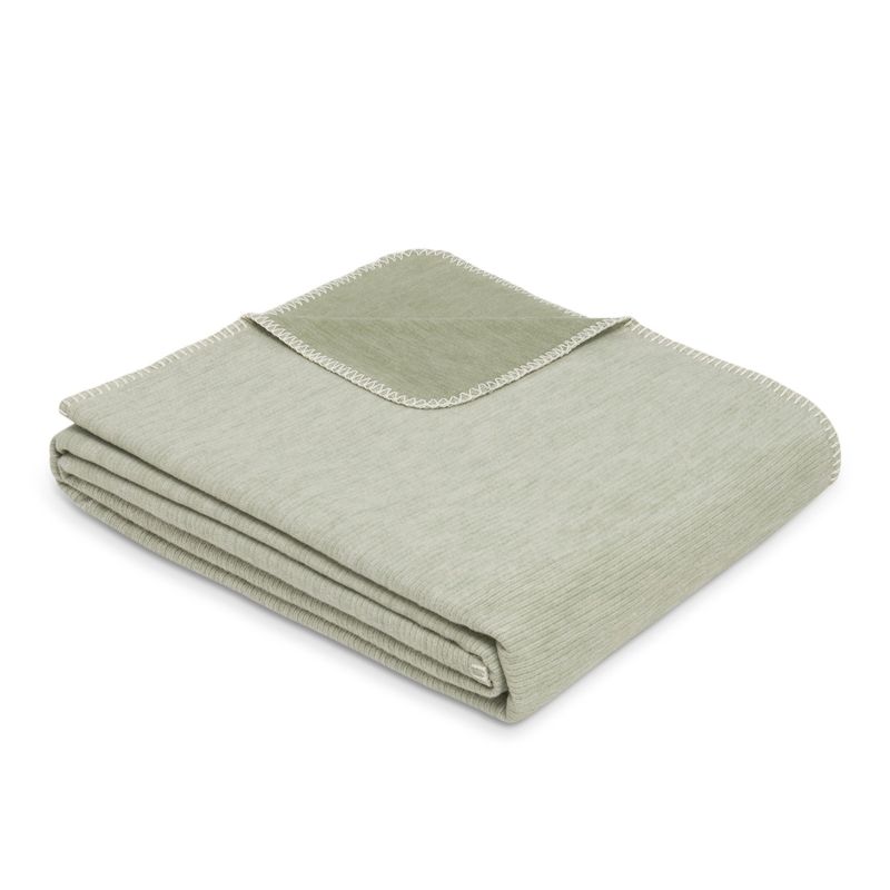 Baumwolldecke Lausanne GOTS salbei