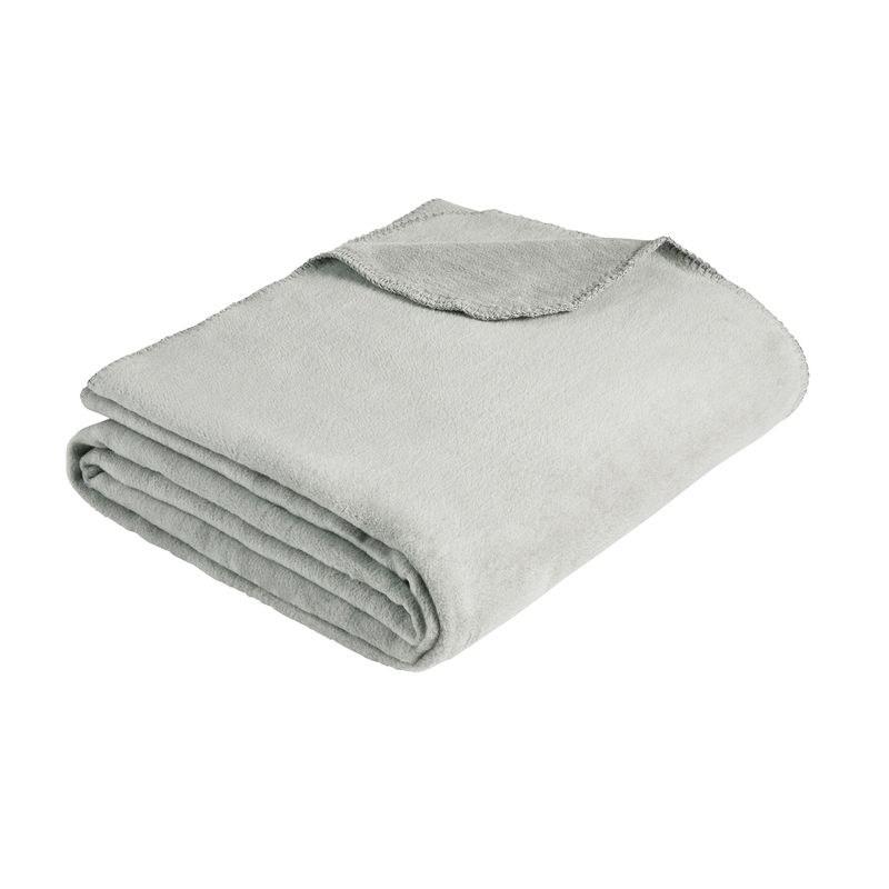 Baumwolldecke Uni Malaga GOTS grau