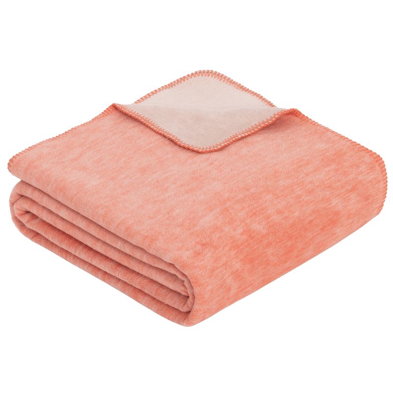 Baumwollmischdecke Uni Doubleface Dublin coral/rose