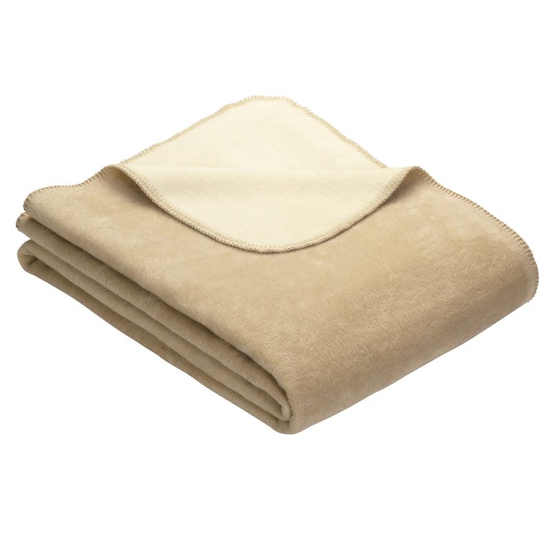 Uni Decke Doubleface Dublin creme/wollweiß