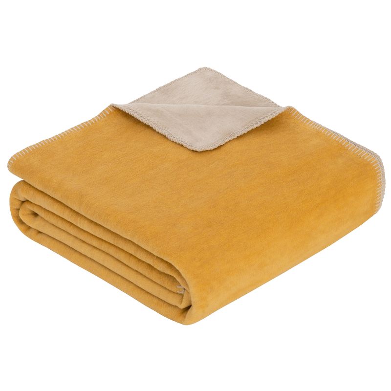 Uni Decke Doubleface Dublin gelb/natur