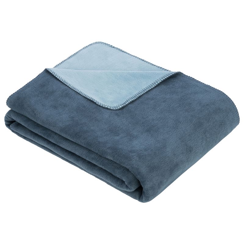 Baumwollmischdecke Uni Doubleface Dublin petrol/türkis