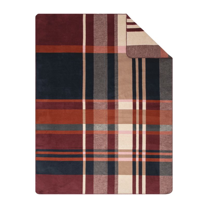 Decke Falkland bordeauxrot/blau