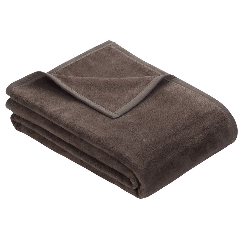 Baumwollmischdecke Uni Berlin espresso