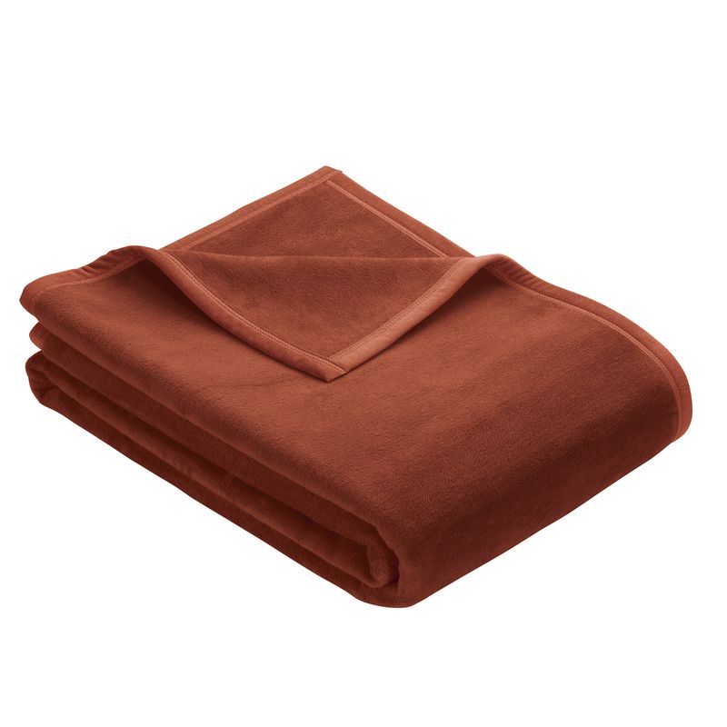 Baumwollmischdecke Uni Berlin terracotta