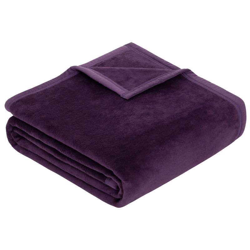 Baumwollmischdecke Uni Berlin dunkelpflaume