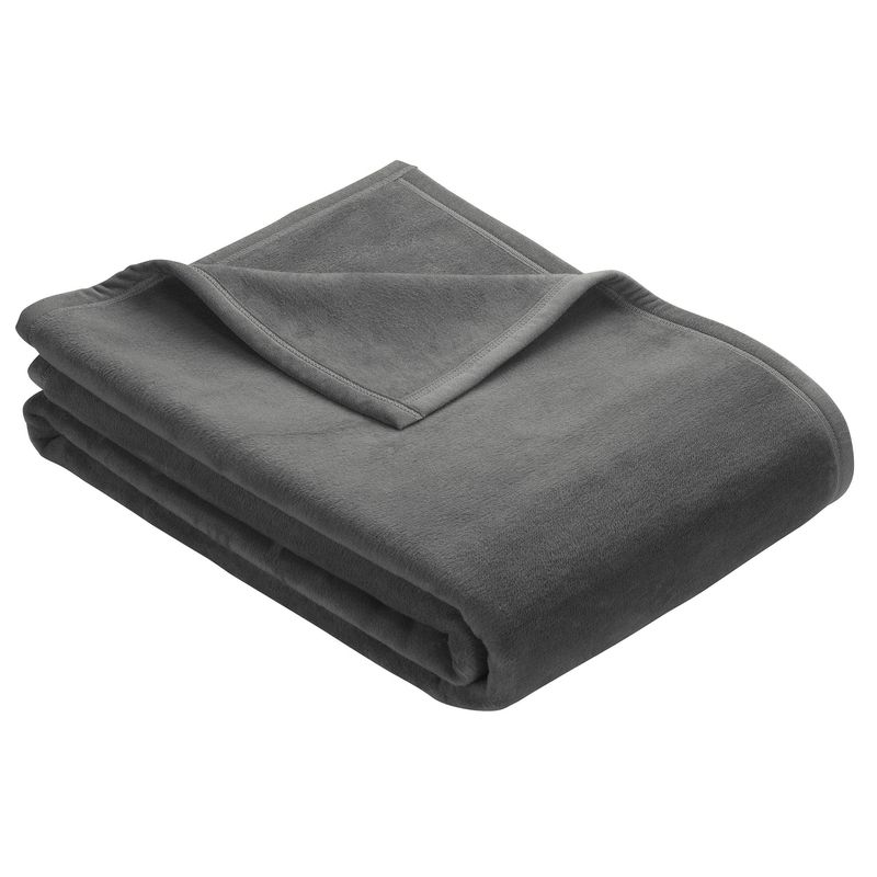 Baumwollmischdecke Uni Berlin anthrazit