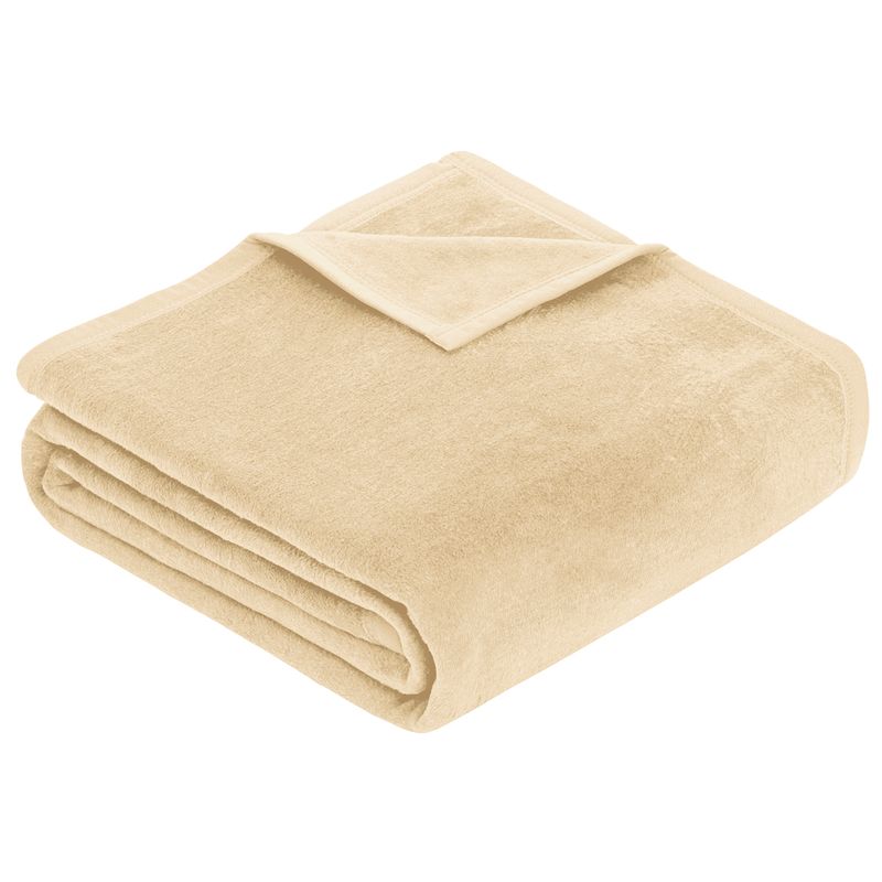 Baumwollmischdecke Uni Porto creme