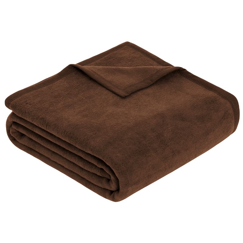 Baumwollmischdecke Uni Porto dunkelbraun