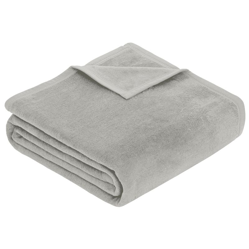 Baumwollmischdecke Uni Porto silbergrau