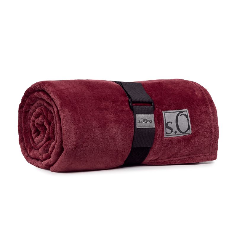 s.Oliver Decke Kuschelsoft bordeauxrot