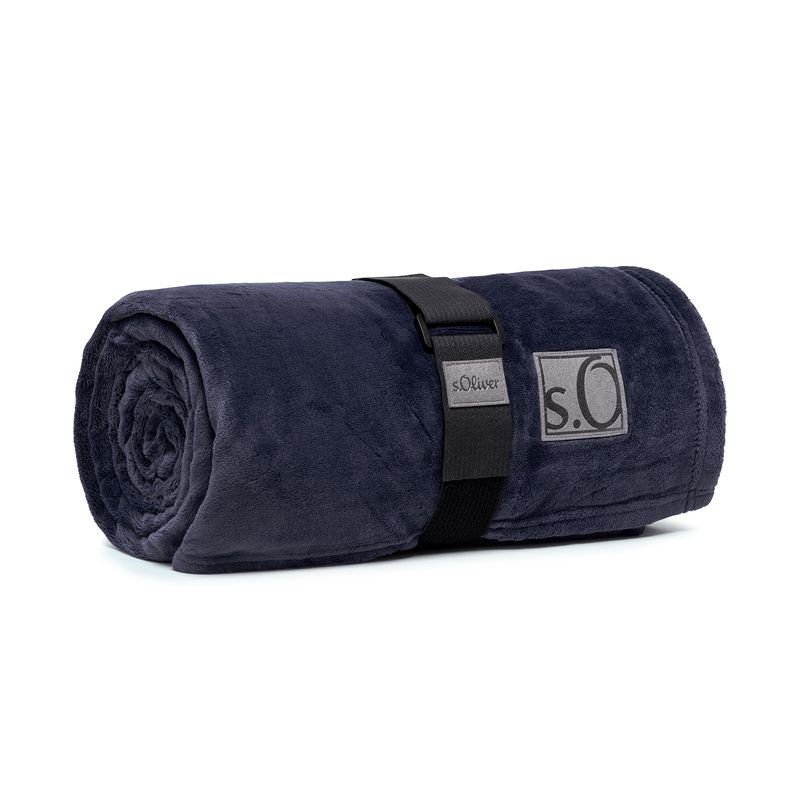 s.Oliver Decke Kuschelsoft dunkelblau