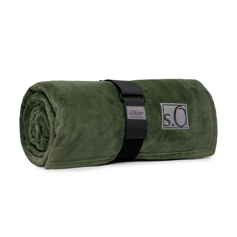 s.Oliver Decke Kuschelsoft dunkelgrün