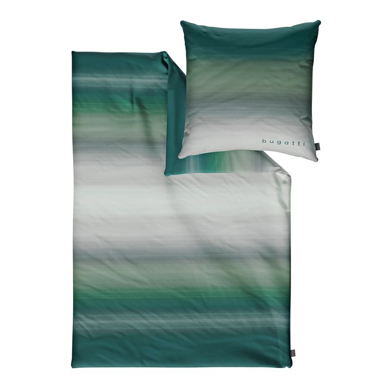 bugatti Satinbettwäsche grün/grau