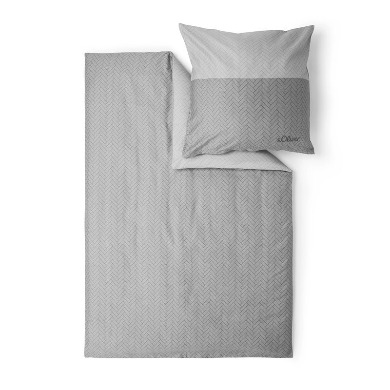 Satinbettwäsche s.Oliver grau