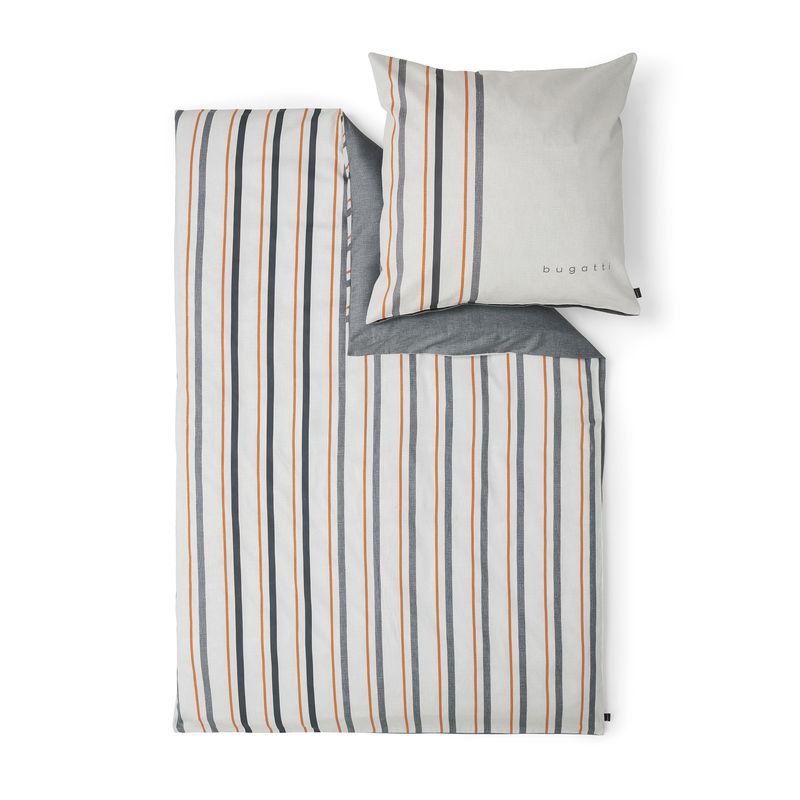 Satinbettwäsche bugatti grau/coral