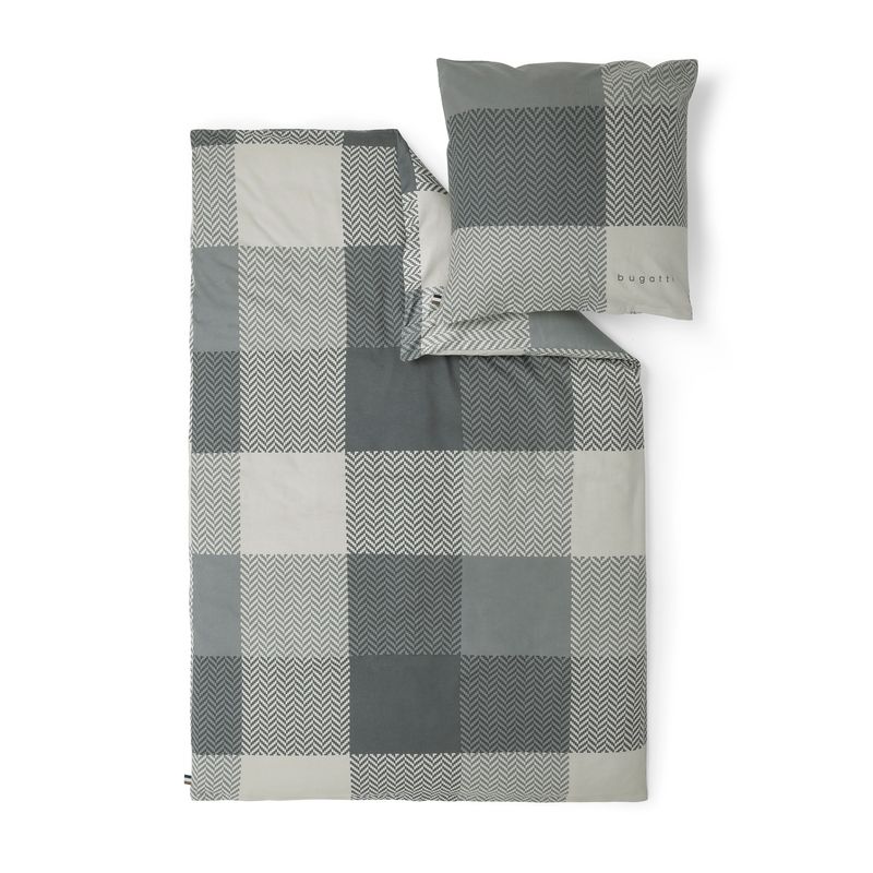 bugatti Satin-Flanell Kombi-Bettwäsche grau